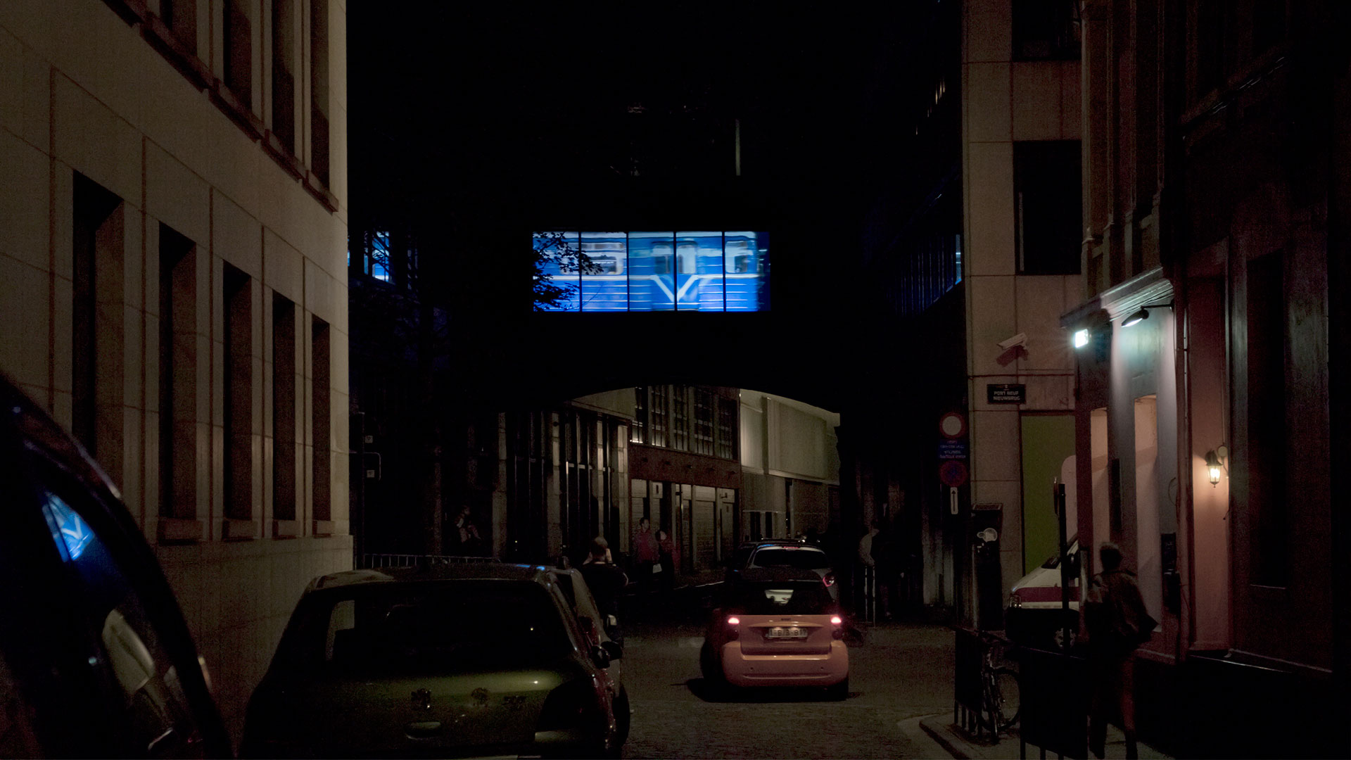 HR-Stamenov, The Phenomenon of W24°58’59,43”N42° 07’55,29”, 2014, video installation with sound, public space, Brussels